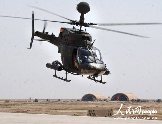 美國(guó)陸軍OH-58D基奧瓦勇士武裝偵察直升機(jī)(圖)