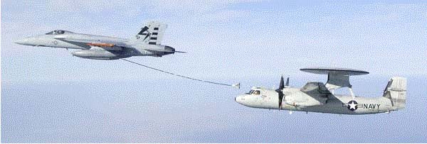 美海軍試驗(yàn)老齡E-2C飛機(jī)空中加油能力(附圖)