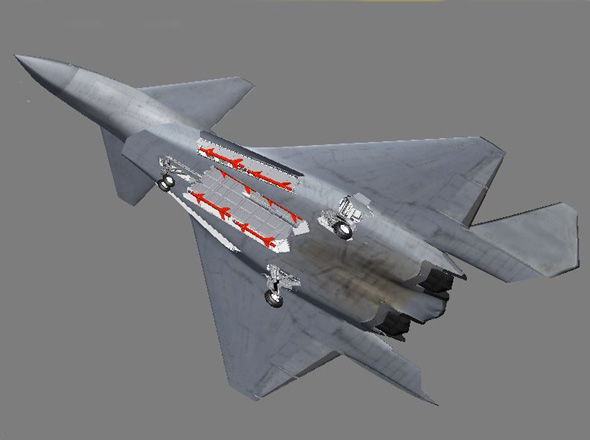 圖文:殲-14采用武器機腹內(nèi)置方案